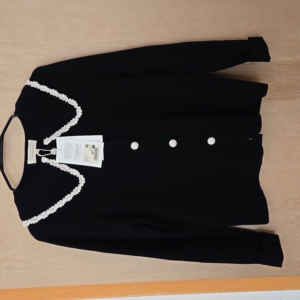 Sezane Bettany Cardigan M Black/Ecru
